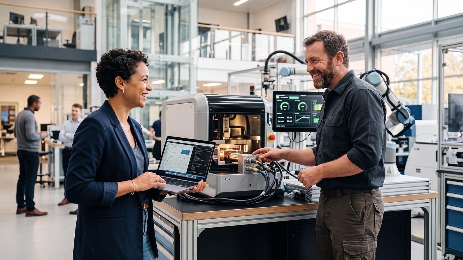 Two professionals from different sectors meeting acros 517625-aigenerated